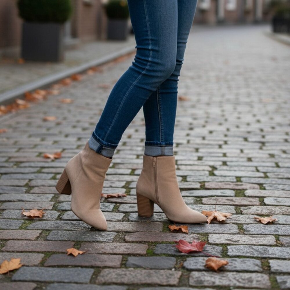 Blondo Women's Tasel Waterproof Ankle Bootie Women's Size 5.5 Tan Suede